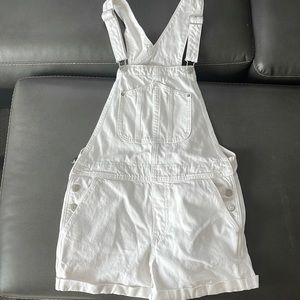 White overalls shorts